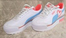 Zapatilla deportiva Puma Roma Amor Heart plataforma blanca/rosa talla 6 EE. UU. para mujer nueva