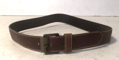 Vintage Brown Leather Women Belt Made in Italy Medium Metal  display picture 2
