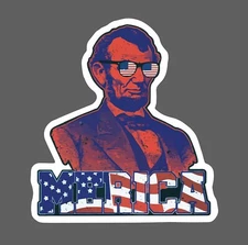 Merica Sticker Abe Lincoln Waterproof