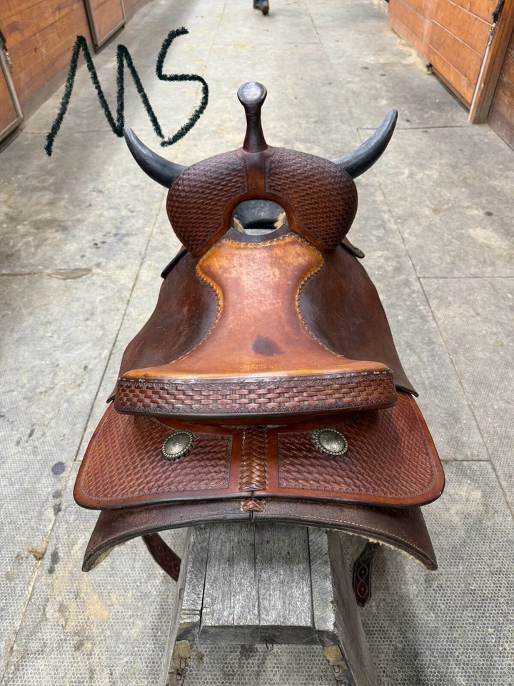 Sonny Cranson 16” Cutting Saddle - Good Condition - Image 3 of 4