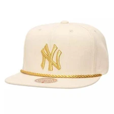 Mens Mitchell & Ness MLB GOLDEN IVORY SNAPBACK YANKEES