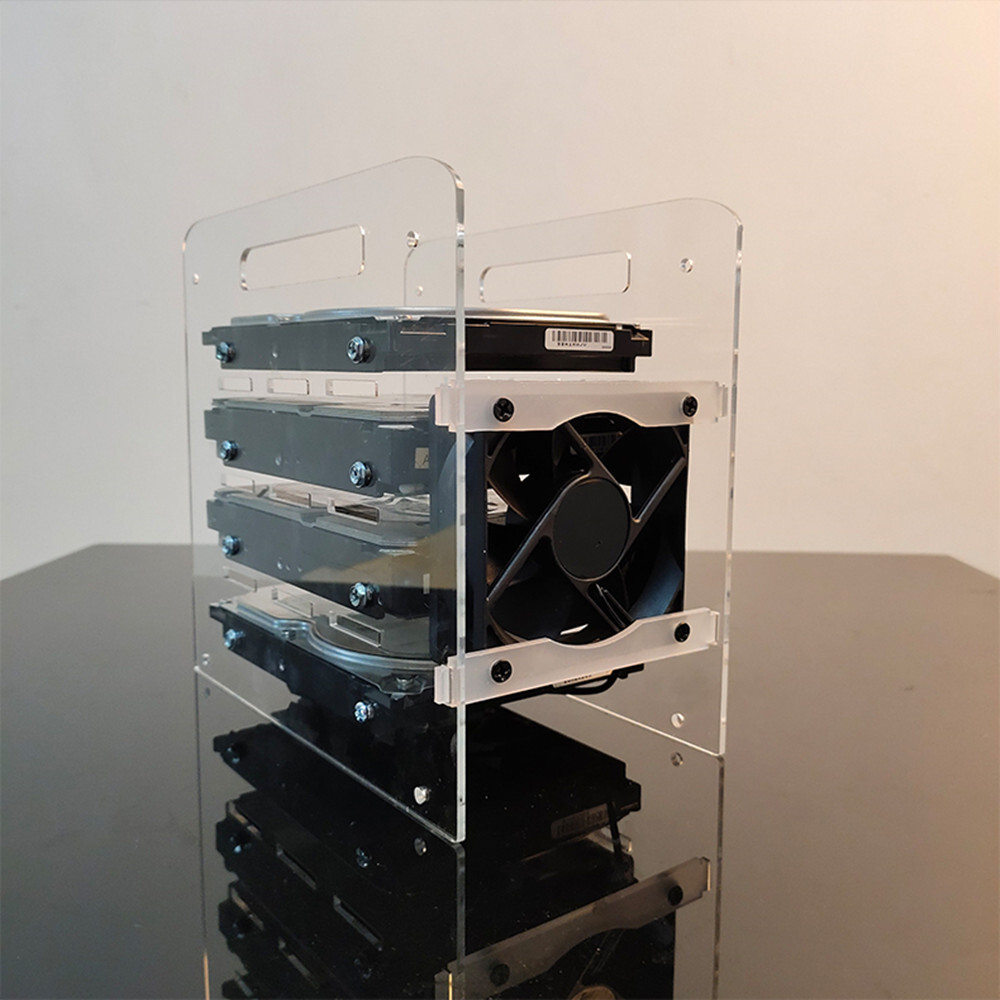 Clear Disk Test Bench Case Bracket DIY Enclosure Shelf Set Hard Drive 3.5