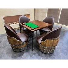 Ensemble poker et salle à manger 4 chaises baril à vin (2 en 1) (table de poker - table baril à vin)