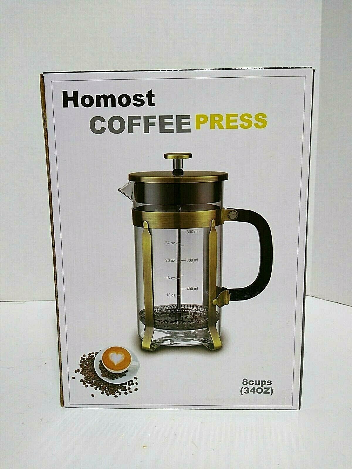 French Press 34 Oz 8 Cup 304 Stainless Steel Double Side