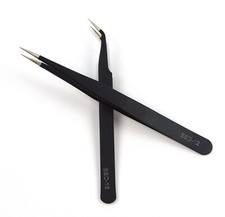 Eyelash Extensions Vetus Pro ESD Safe Fine Tip Straight Curved Tweezers