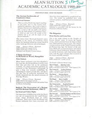 Alan Sutton Academic Catalogue 1988-89