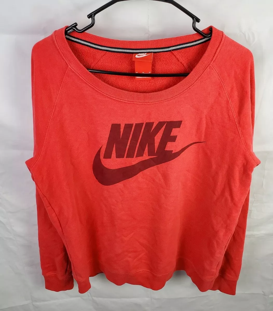 Nike Sportswear Rally Crew Logo Pullover Sweatshirt Red 746424-660 Women's M