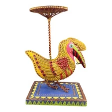 Silvestri Amazonia Candle Holder By Marsha McCarthy Beaded Toucan Bird Votive