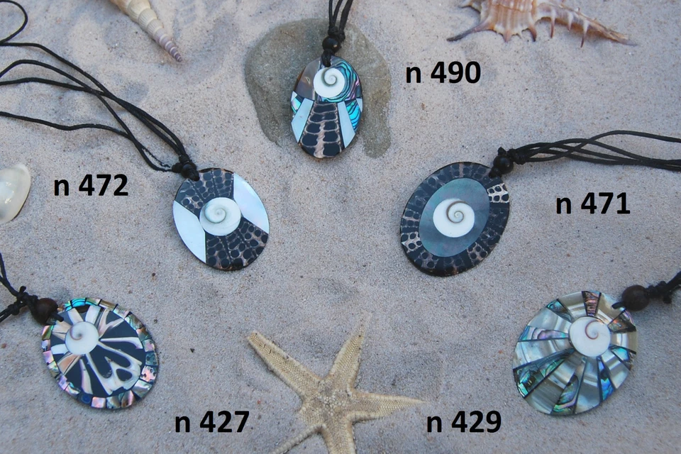 BUANA 5 bis 25 Stück Großhandel Halsketten Schmuck Necklace Muschel Ethno Surfer