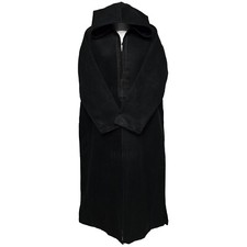 Men  s Cashmere Wool Thick Black Long Sleeve Moroccan Hooded Thobe Jubba Djellaba