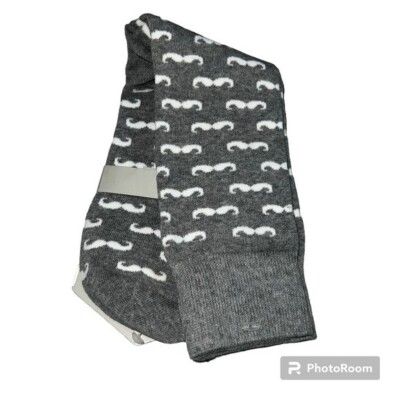 Damen & Hastings novelty socks gray & white mustache print nwt Golf Outdoors