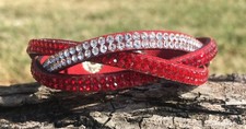 Rhinestone Wrap Bracelet Red