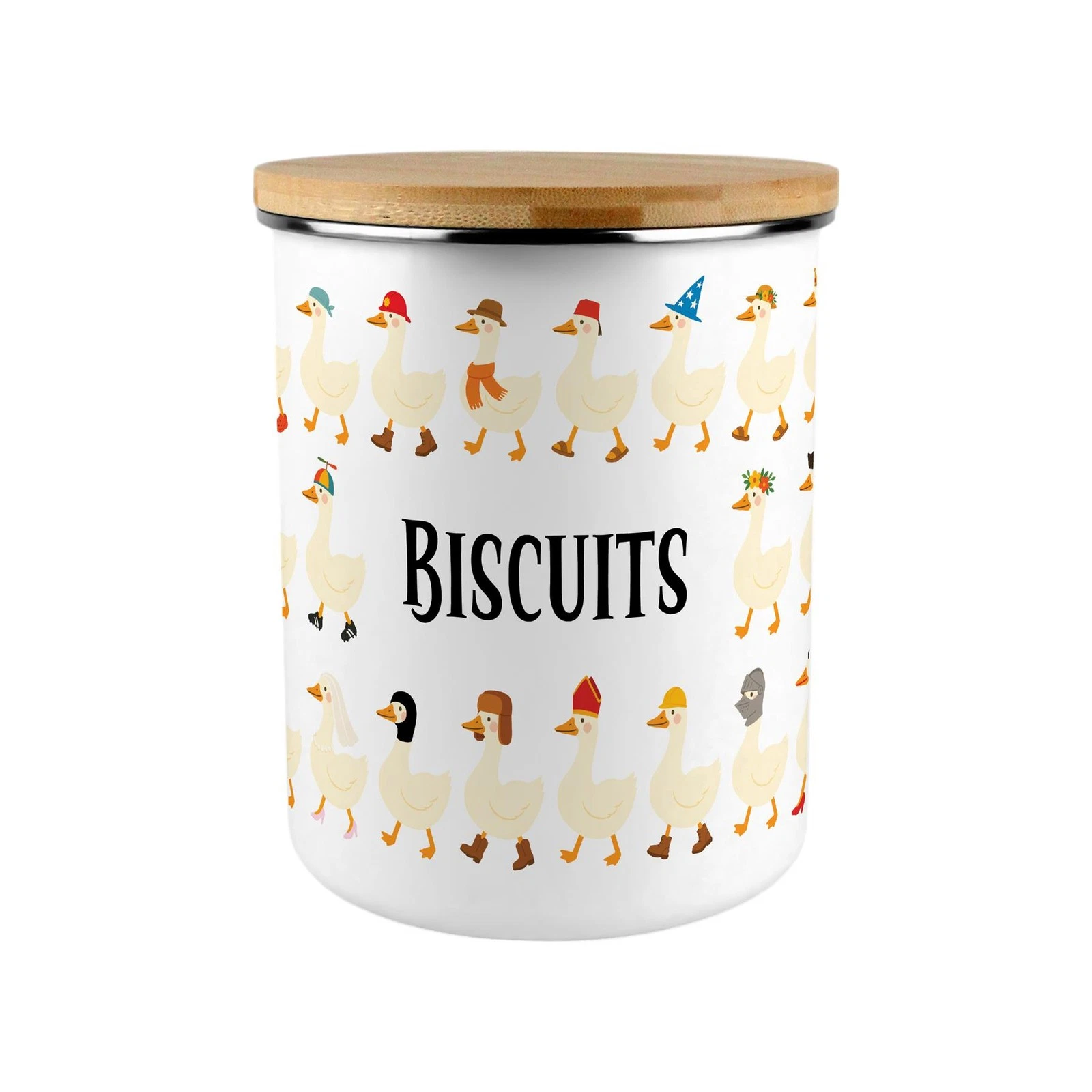 Extra Large Enamel Biscuit Canister - Silly Goose Kitchen Storage Gift