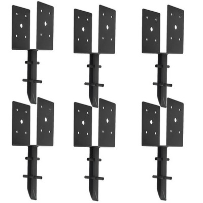 4x4 Concrete Post Anchor 6 Pcs (Inner Dia 3.6''x3.6'') U Shape Fence Post Holde...