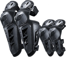 Motorcycle Shin Guards 4Pcs Elbow Guard and Knee Pads Adjustable Anti-Slip Motor