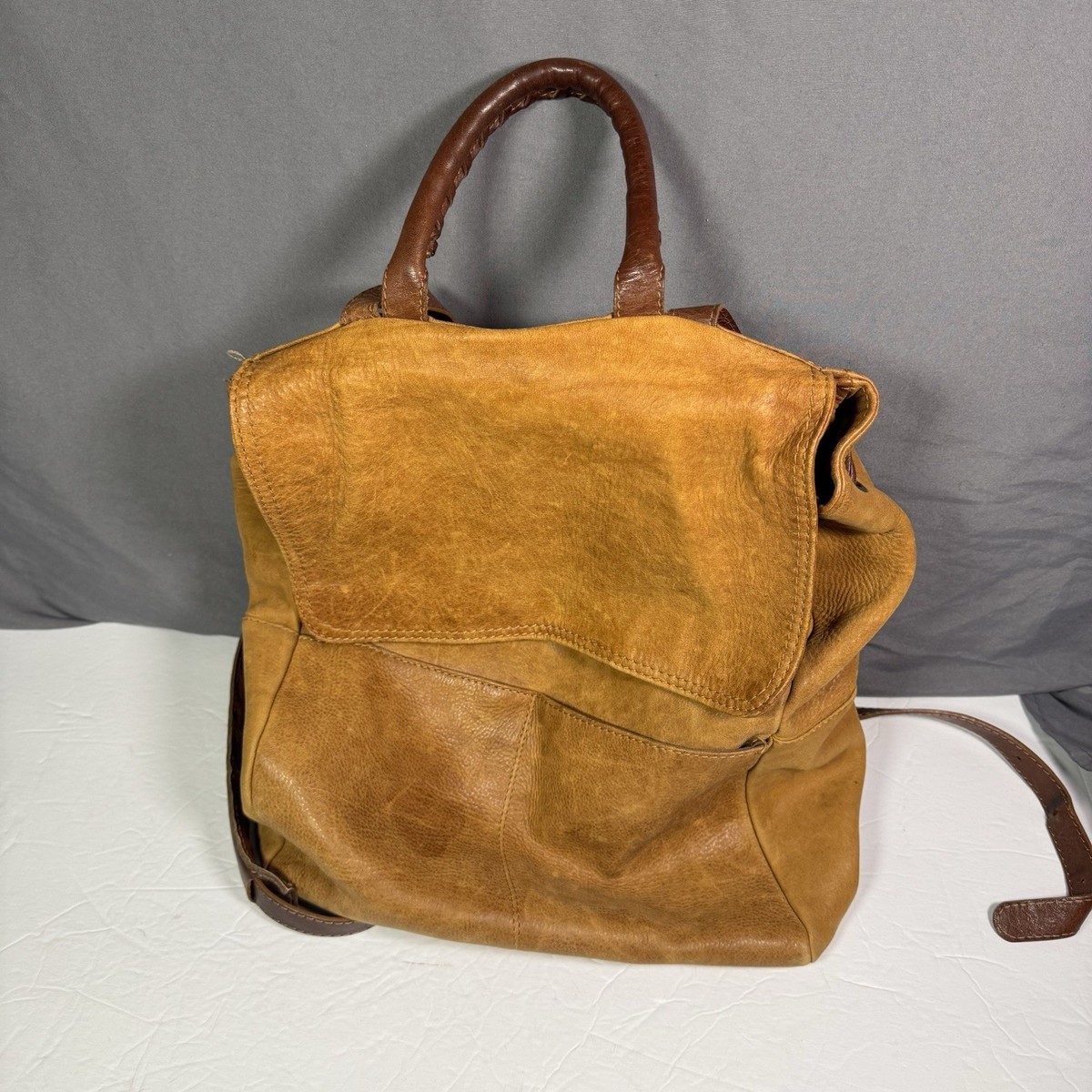 Sundance Genuine Italian Leather Backpack Brown Vera Pelle  display picture 2