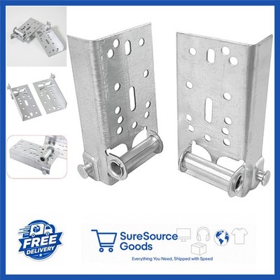 Steel Garage Door Bottom Lifting Brackets 2 Pack for Sectional Doors Silver