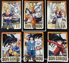 1996 Bandai Dragon Ball Carddass Special Son Goku Vegito Gogeta - Set of 6 Cards