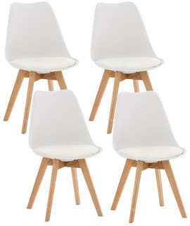 #Lage581 4x Stuhl Linares weiß Besucherstuhl Esszimmerstuhl Küchenstuhl Set