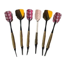 Vintage Dart Set of 6 Plastic Tip Assoreted - Harrows Marathong Pig