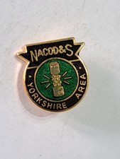 Vintage NACODS Yorkshire Area Mining Lapel Badge 1980's Miners Lamp Design