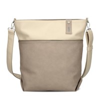 Handtasche Tasche Zwei Jana J12 Nubuk-Cappuccino Im Vintage Look Damentasche