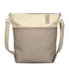 Handtasche Tasche zwei JANA J12 nubuk-cappuccino im Vintage Look Damentasche