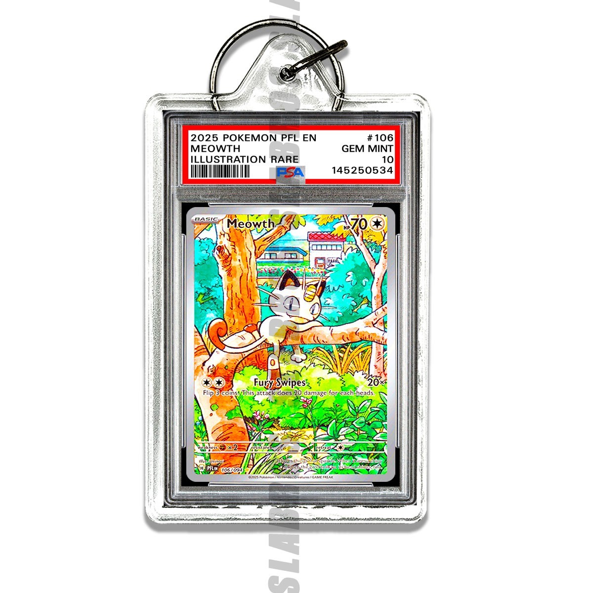 ⚡️SLABROS⚡️ 💎PREMIUM💎 😈Pokémon😈 PSA 10 Holo-Keychains (LRG) 🔥THE ORIGINAL🔥