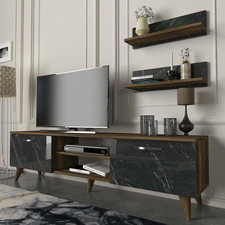 Parete Attrezzata Aegir, Composizione Soggiorno, Mobile Salotto Multiuso, Armadi