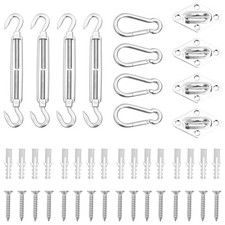 Sunshade Sail Accessory Set 12 Piece Stainless Steel 65x40 mm/80x50 mm vidaXL