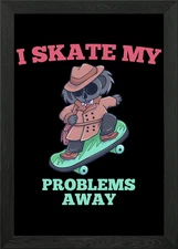 Skateboard Koala Australia Framed Wall Art Poster Canvas Print Picture
