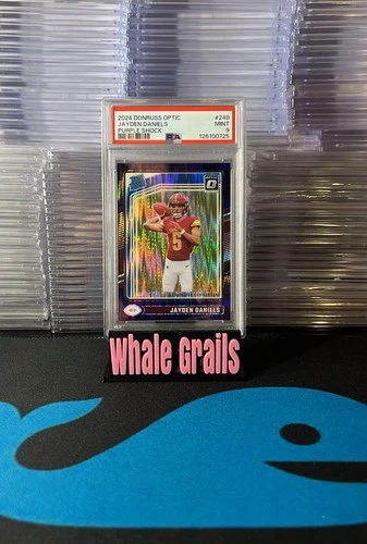 2024 DONRUSS OPTIC JAYDEN DANIELS PURPLE SHOCK ROOKIE PSA 9 MINT #248