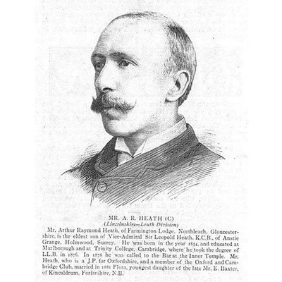 Arthur Raymond Heath Abgeordneter für The Louth Division - antiker Druck 1886