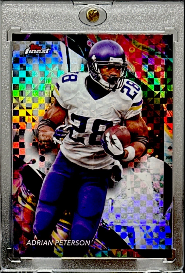 ADRIAN PETERSON RARE CHECKER REFRACTOR PRIZM HOLO CHROME INVESTMENT CARD MVP SSP - Image 3 of 4