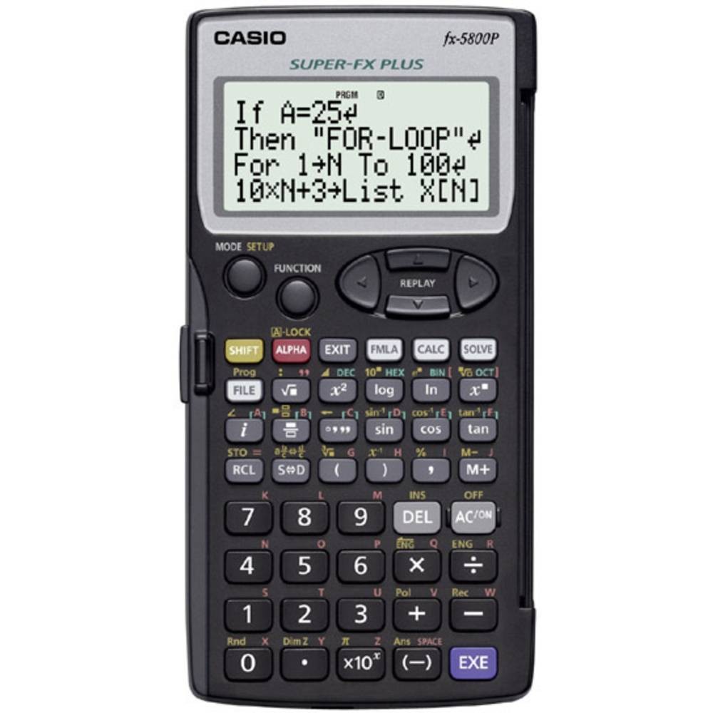 Casio fx-5800P Calculatrice Noire Pile Écran 16 Caractères 73mm
