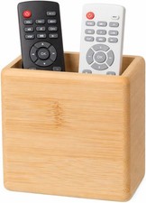 Bamboo Remote Control Holder Wall Mount Wood Remote Caddy Organizer Bedside