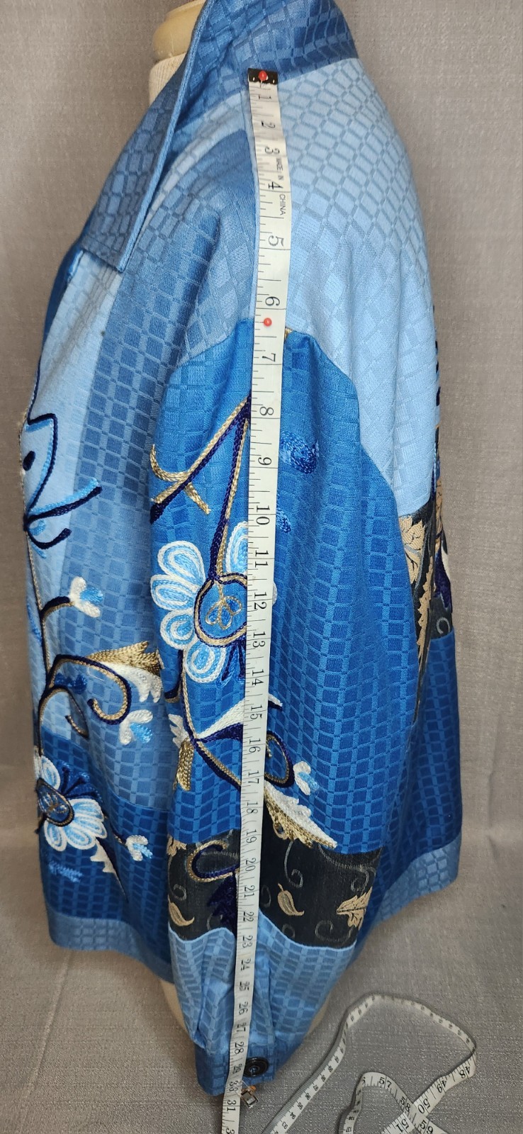 1990s Indigo Moon Patchwork Embroidered Floral Sh… - image 3