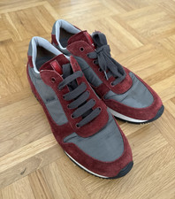 PRADA Damen Sneaker Low Top Wildleder Grau/Ro...