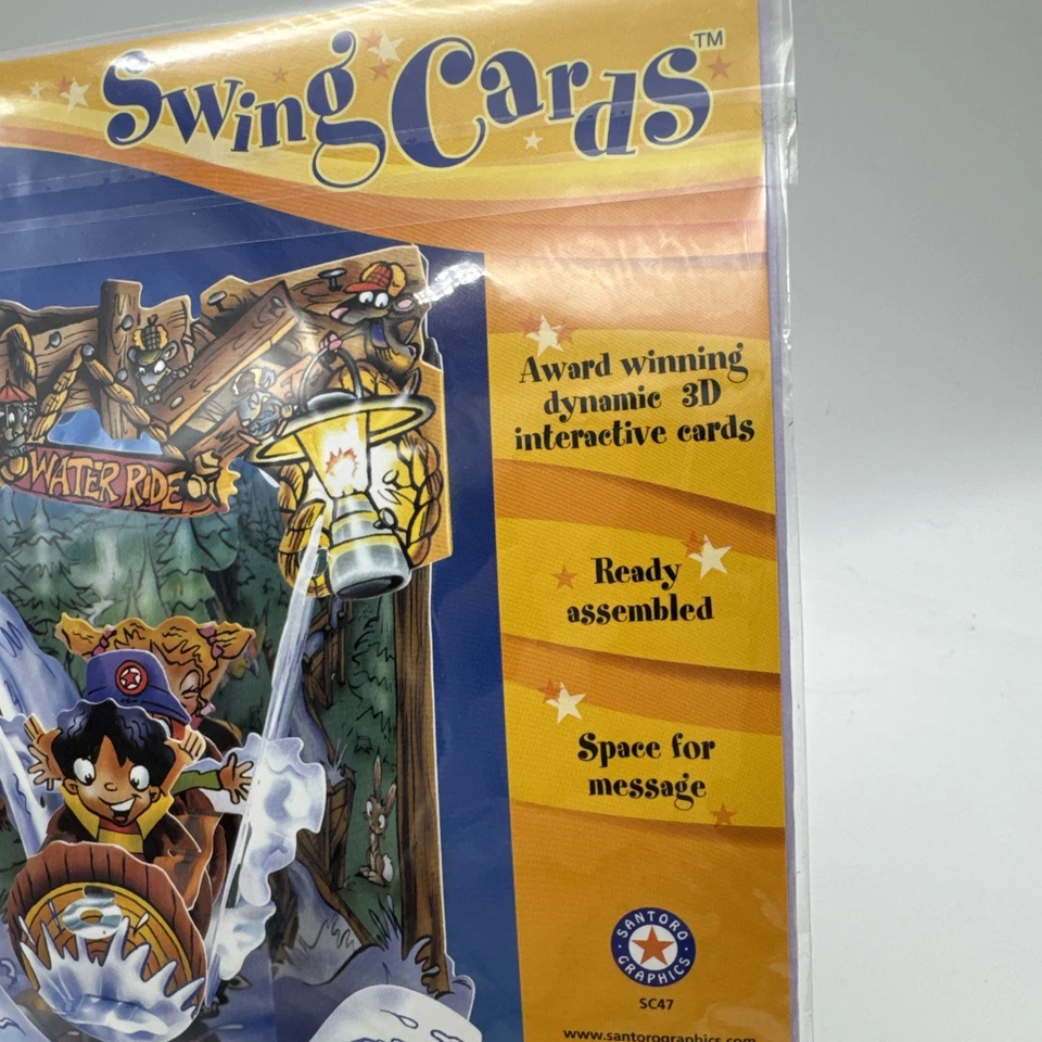 Santoro Graphics Swing Cards Vintage Water Ride Greeting 3D Interactive England - Image 3 of 4