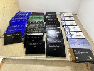 LOT OF 48 US MINT PROOF SETS 1971 2011 Some w/ COA 308 Coins!