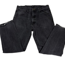 Rustler Jeans Men 36x30 Black Denim Straight Leg Classic Fit 100 Cotton Pants