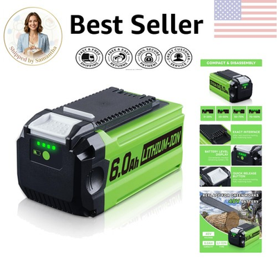 #ad Rechargeable 6Ah Battery for Greenworks 40V Tools LED Indicator amp; Safe Design $70.99