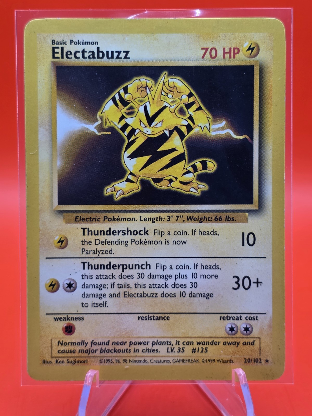 1999 Pokémon TCG Base Set Electabuzz Rare 20/102 LP