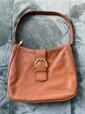 Talbots Brown Leather Shoulder Bag with Buckl...