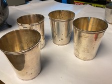Godinger Heavy Silver Plated Mint Julep Cups - Four Used