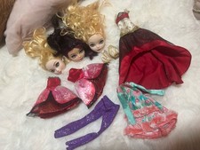 Ever After High Head Bundle Lot Dolls Clothes Apple White Queen Raven