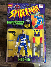 ToyBiz Spider-Man The New Animated Series Nick Fury Figure w/ Jetpack & Gun 1996