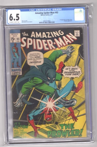 Amazing Spider-Man #93 CGC 6.5 OW/W Pages - 1st App Arthur Stacy - Prowler App