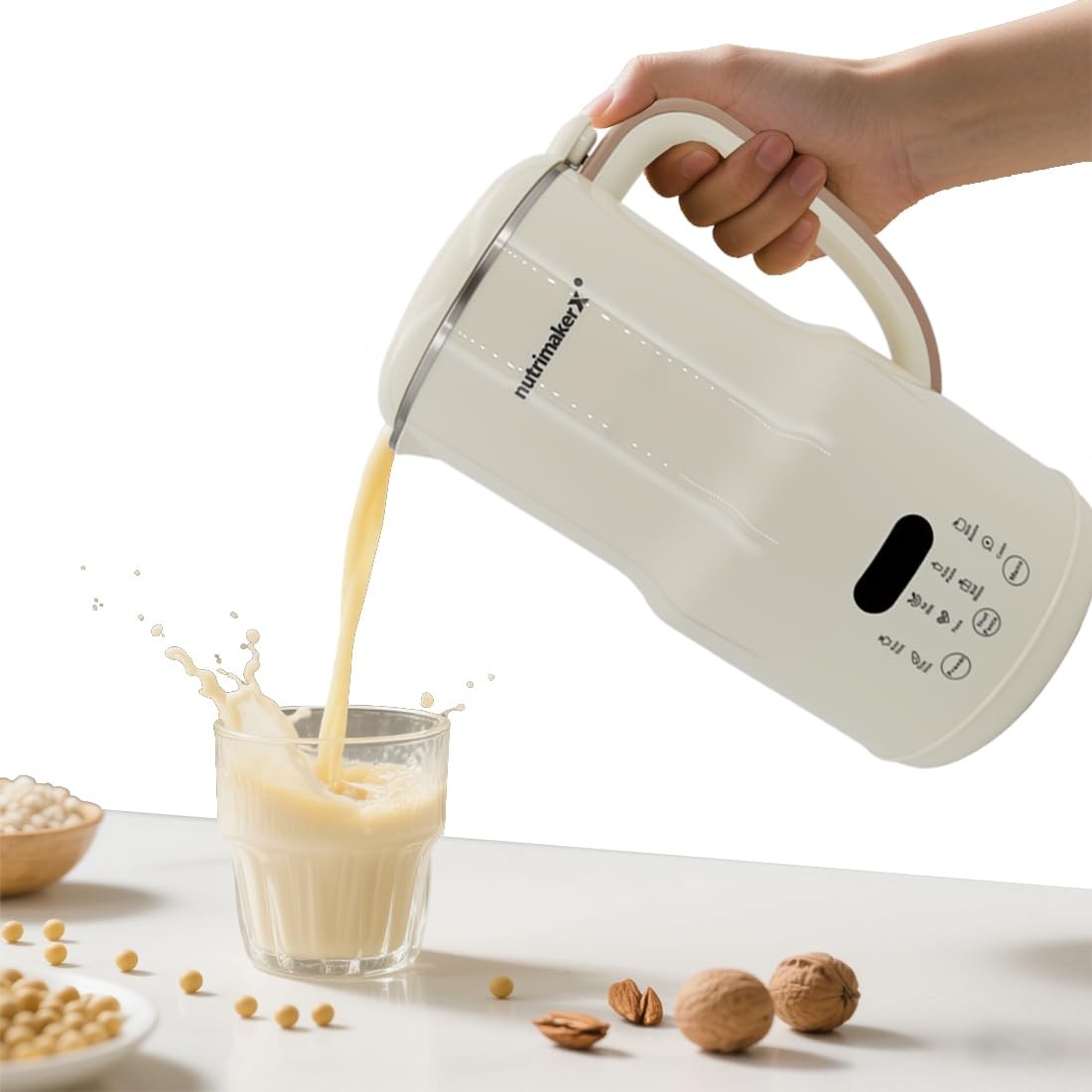 8-in-1 Automatic Nut Milk Maker Blender, 40.6oz Homemade Almond, Oat, Coconut...