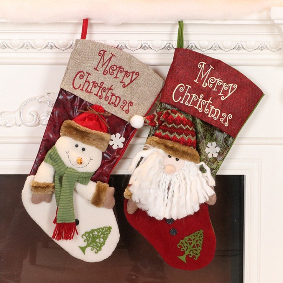Personalisiert Weihnachtsstrumpf Mit Besticktem Buchstaben – 14x18 Cm, Weiches Plüschbündchen